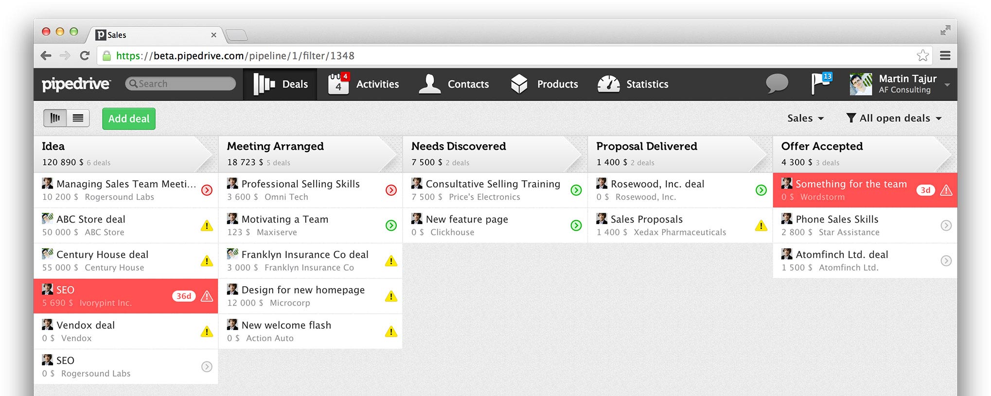 Pipedrive CRM Software Screenshot 1