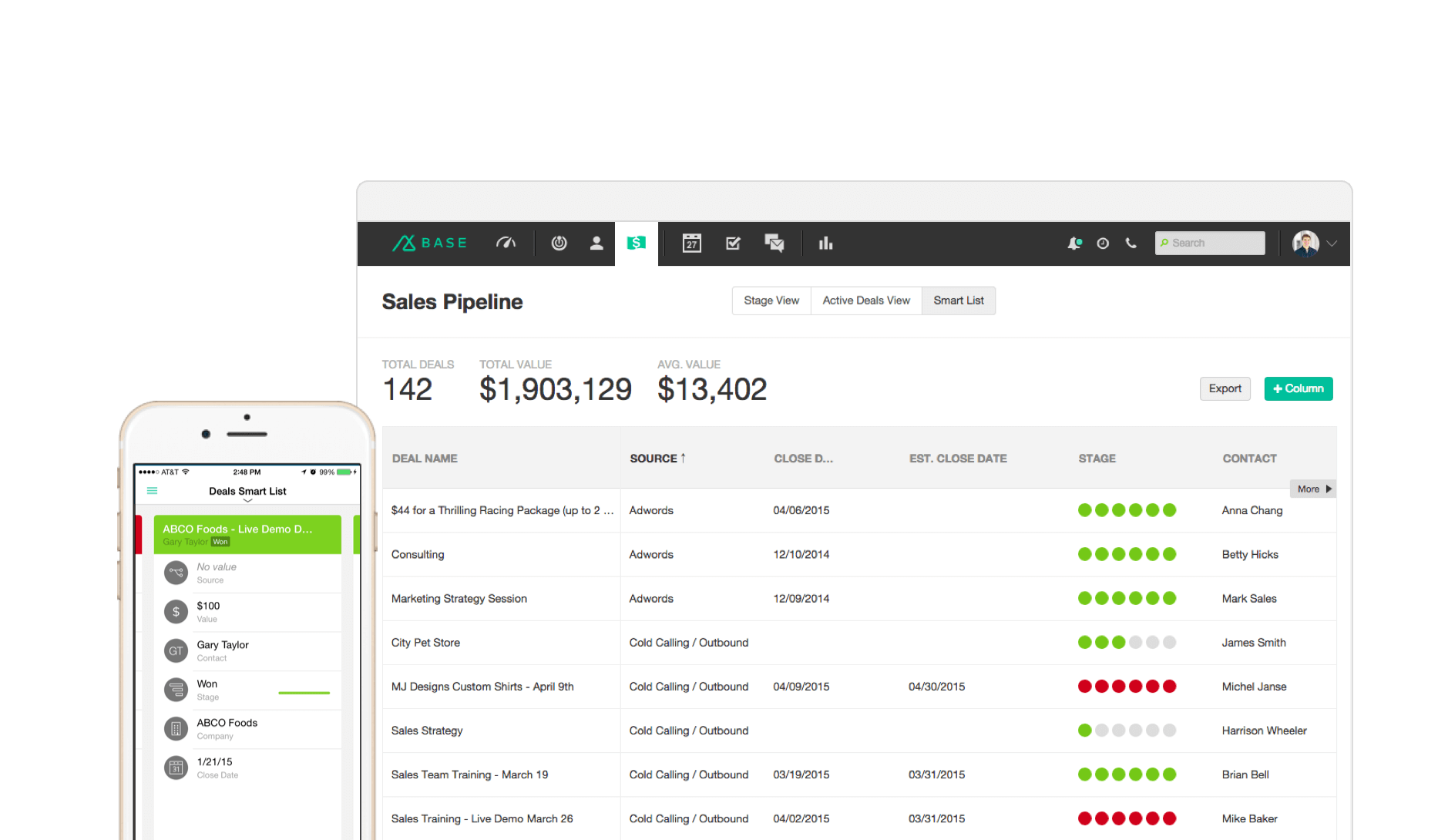 Base CRM Software Screenshot 2