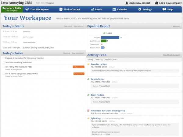 Less Annoying Crm Software Screenshot 3