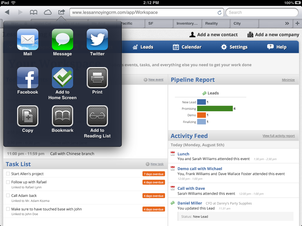 Less Annoying Crm Software Screenshot 6