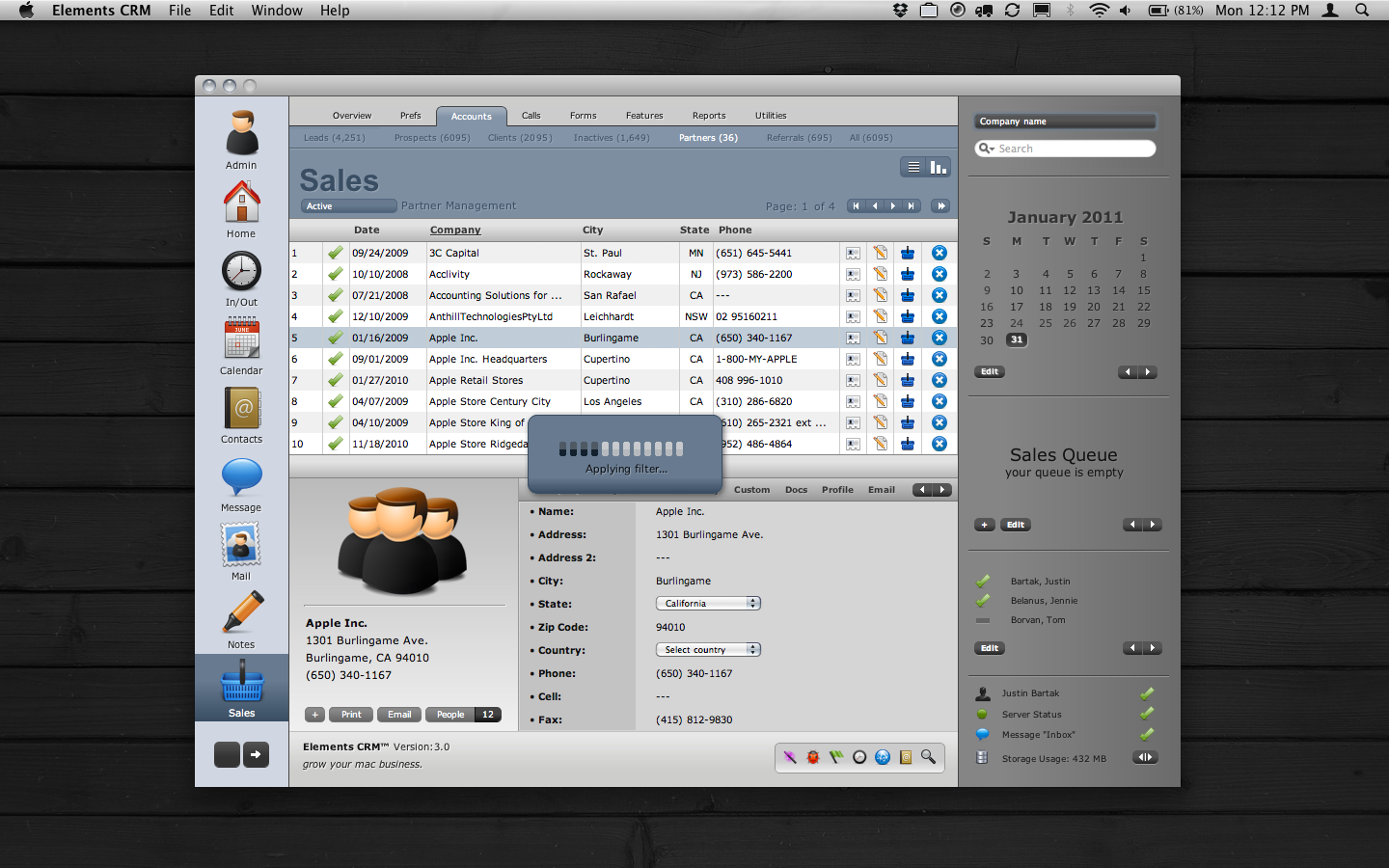 Elements CRM  Software Screenshot 2