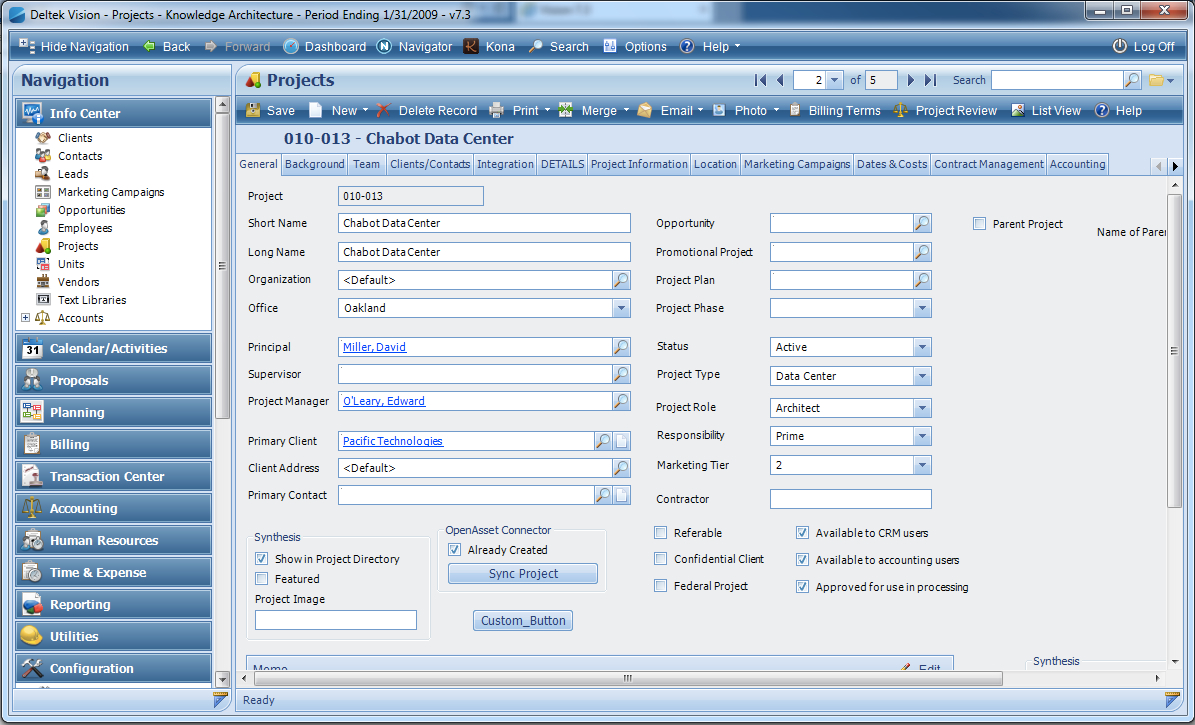 Deltek Vision Software Screenshot 5