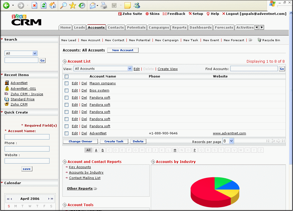 Zoho CRM Software Screenshot 4.