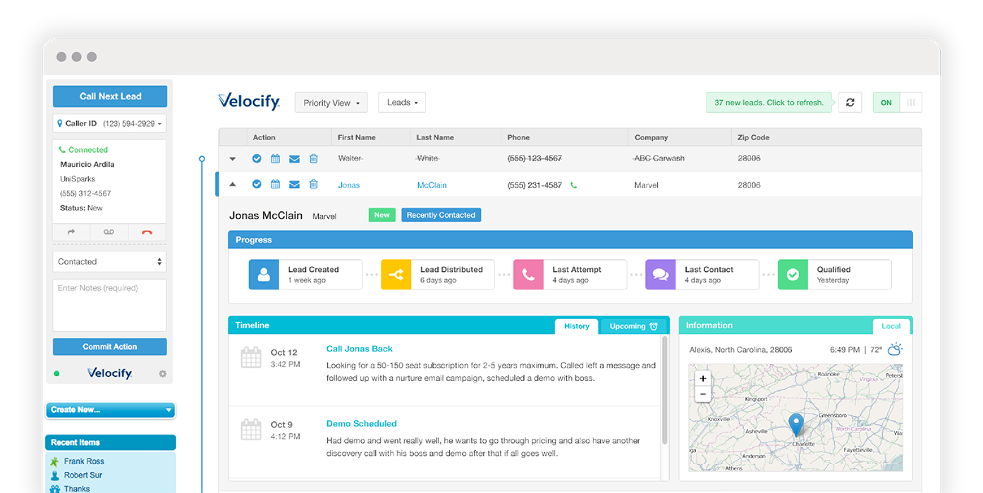 Velocify CRM Software Screenshot 1