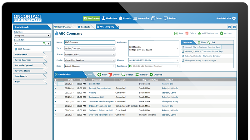 OnContact CRM Software Screenshot 1